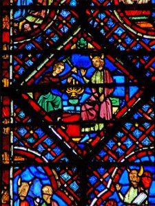 Moses beobachtet Bezalel beim Bau der Menora von French School