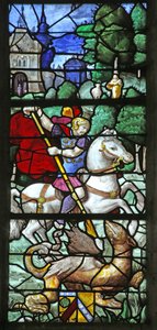 Fenster w2 mit Darstellung von St. Georg
