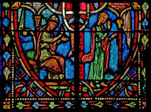 Fenster w2, Szene aus der Theophilus-Geschichte (modern)