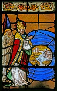 Fenster w2 mit der Erschaffung des Meeres und des trockenen Landes