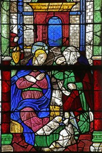 Fenster w2, das die Geburt Christi darstellt von French School