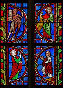 Fenster w30, Darstellung von Adam und Eva erhalten Kleidung
