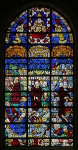 Fenster w31, Darstellung von Passionsszenen: Gethsemane und die Auferstehung
