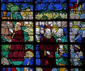 Fenster w31, Darstellung von Passionsszenen: Gethsemane und die Auferstehung von French School