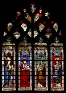 Fenster w35 mit den vier Kirchenvätern