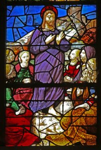Fenster w38, das Christus predigend darstellt von French School