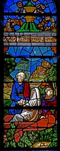 Fenster w38, das die Auferweckung des Lazarus darstellt von French School