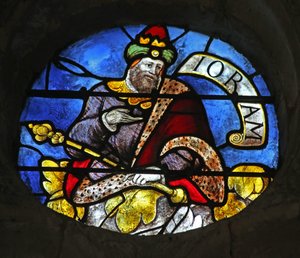 Fenster w3 mit Darstellung von König Joram am Jessebaum