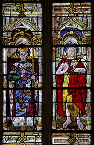 Fenster w3 mit Darstellung des Heiligen Johannes des Täufers und des Heiligen Ludwig
