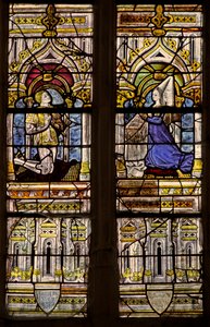 Fenster w3 mit Darstellung von Stiftern von French School