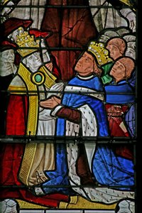 Fenster w4, Papst Paul II. und König Ludwig XI.