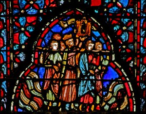 Die Überquerung des Jordan mit der Bundeslade. Josua III 15-16 von French School