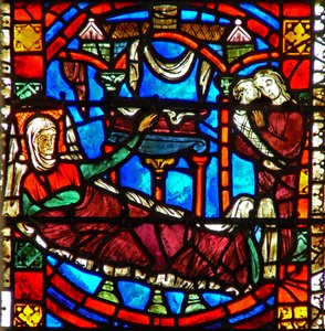 Fenster w51, Darstellung der Geburt von St. Nikolaus
