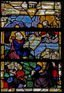 Fenster w5, Darstellung von Moses auf dem Berg Sinai