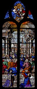 Fenster w5 zeigt Pfingsten von French School