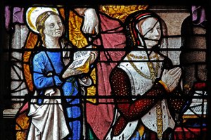 Fenster w5 mit der Frau und der Tochter des Stifters Montmorency