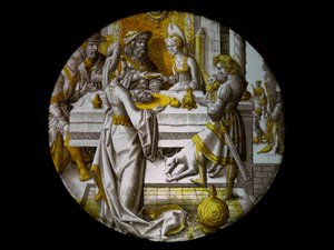 Fenster w67 Darstellung von Salome mit dem Kopf des Täufers