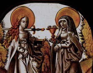 Fenster w68 Darstellung von St. Lucia und St. Odilia