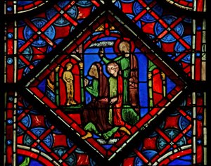 Eine Szene des Götzendienstes: ein Heiliger warnt. Jesaja 1:1-6 von French School