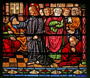 Fenster w6, Darstellung von Christus predigend von French School
