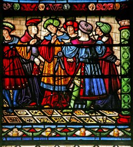 Fenster w6, Darstellung der Pharisäer in der Synagoge von French School