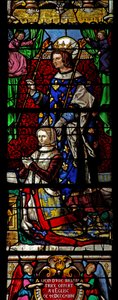 Fenster w6 mit dem heiligen Ludwig und der Frau eines Montmorency-Stifters von French School