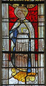 Fenster w6 mit Darstellung des Heiligen Psalmet von French School
