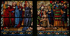 Fenster w6, Darstellung der Auferweckung des Lazarus von French School
