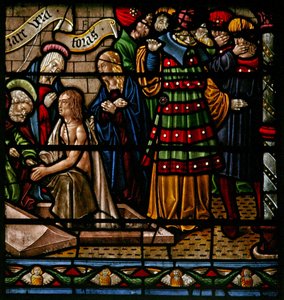 Fenster w6, Darstellung der Auferweckung des Lazarus von French School