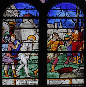 Fenster w7, Szene aus dem Leben der Heiligen Barbara von French School