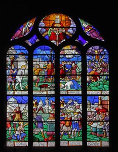 Fenster w7, Szenen aus dem Leben der Heiligen Barbara von French School