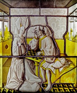 Fenster w81, Darstellung der Schachspieler aus den Niederlanden