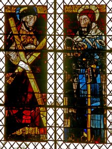 Fenster w8 mit Darstellung von St. Andreas, St. Antonius von French School