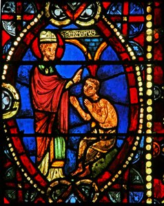 Fenster w8, St. Germain und der Sohn von Elaphius