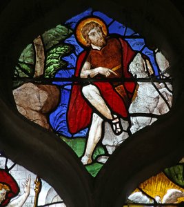 Fenster w9 mit Darstellung von St. Johannes dem Täufer (größtenteils modern)