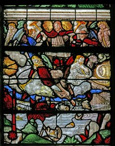Fenster w9 mit einer Szene aus dem Buch der Offenbarung des Johannes