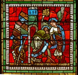 Fenster wXVIII mit Petrus, der von einem Engel aus dem Gefängnis geführt wird