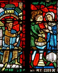 Fenster wXX mit einem König, der St. Valery befiehlt, die Götzen anzubeten