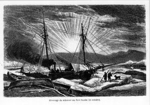 Überwinterung des Schiffs Schooner in Port Foulke von French School