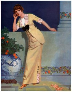Frau im Jahr 2700. ca. 1910 (Gravur) von French School