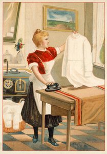 Frau beim Bügeln von French School