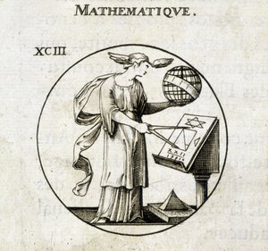 Frau mit Zirkel und Globus, Personifikation der Mathematik