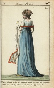 Frau mit durchsichtiger Stola in der Mode von 1798 von French School