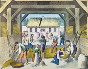 Arbeit im Hof, wahrscheinlich in Ostfrankreich, 2. Hälfte des 19. Jahrhunderts von French School