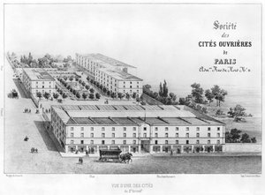 Arbeiterwohnanlage, 58 rue Rochechouart, Paris, ca. 1870 von French School