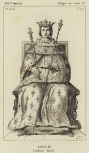 XIII. Jahrhundert, Herrschaft von Ludwig IX., Ludwig IX., Königskostüm (Gravur) von French School