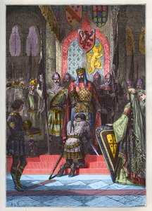 Ritterschlag - Die Accolade - La Chevalerie - Weihe eines Ritters - Die Accolade - Gravur aus „L