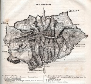 Karte der Insel St. Helena (Gravur) von French School