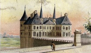 Ansicht des Schlosses von Randan (Puy de Dôme). von French School