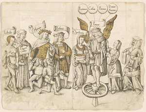Ein Dialog über menschliche Gunst (recto) [fol. 15 verso / 16 recto] von French early 16th Century
